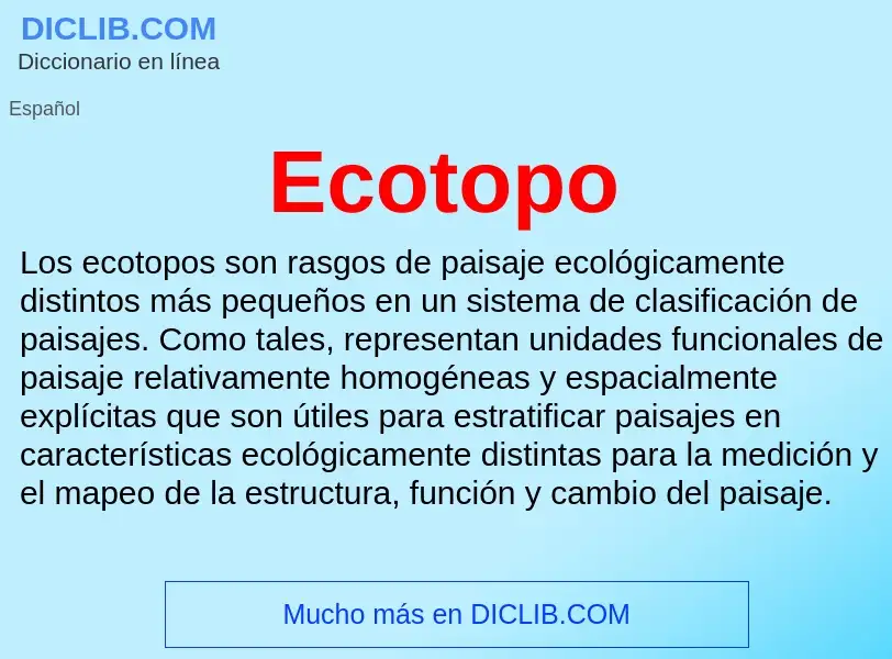 What is Ecotopo - meaning and definition