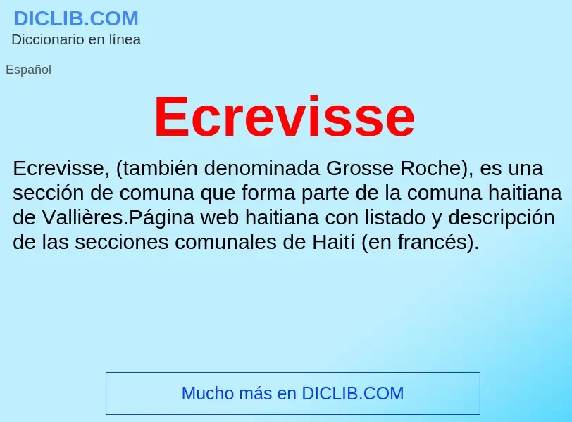 What is Ecrevisse - meaning and definition