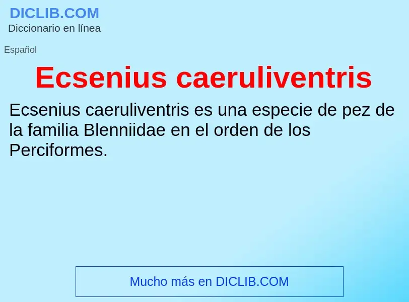 What is Ecsenius caeruliventris - meaning and definition