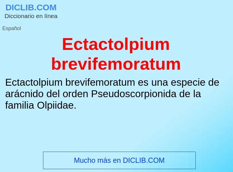 What is Ectactolpium brevifemoratum - meaning and definition