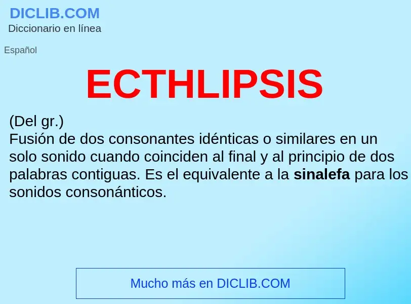 What is ECTHLIPSIS - meaning and definition