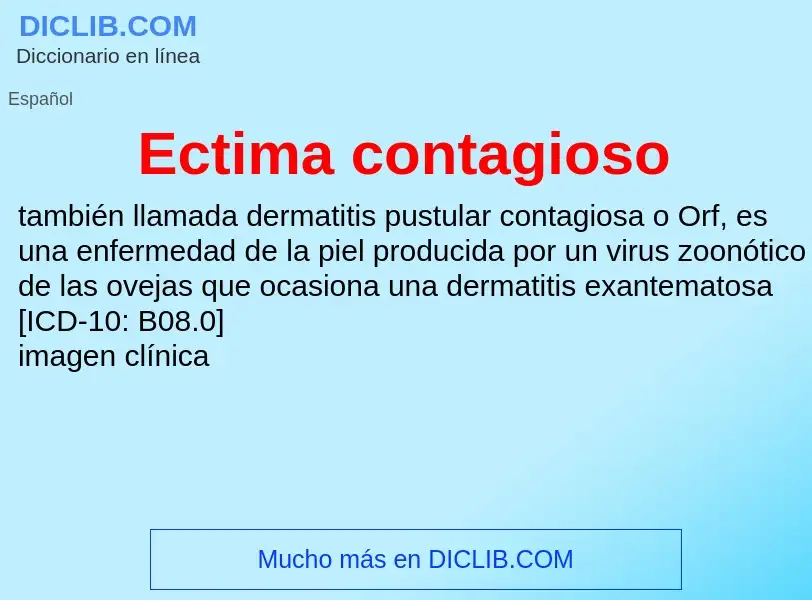 What is Ectima contagioso - meaning and definition