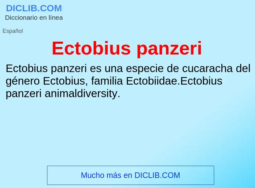 What is Ectobius panzeri - meaning and definition