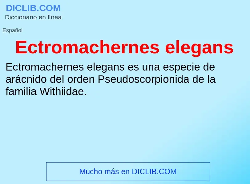 What is Ectromachernes elegans - meaning and definition