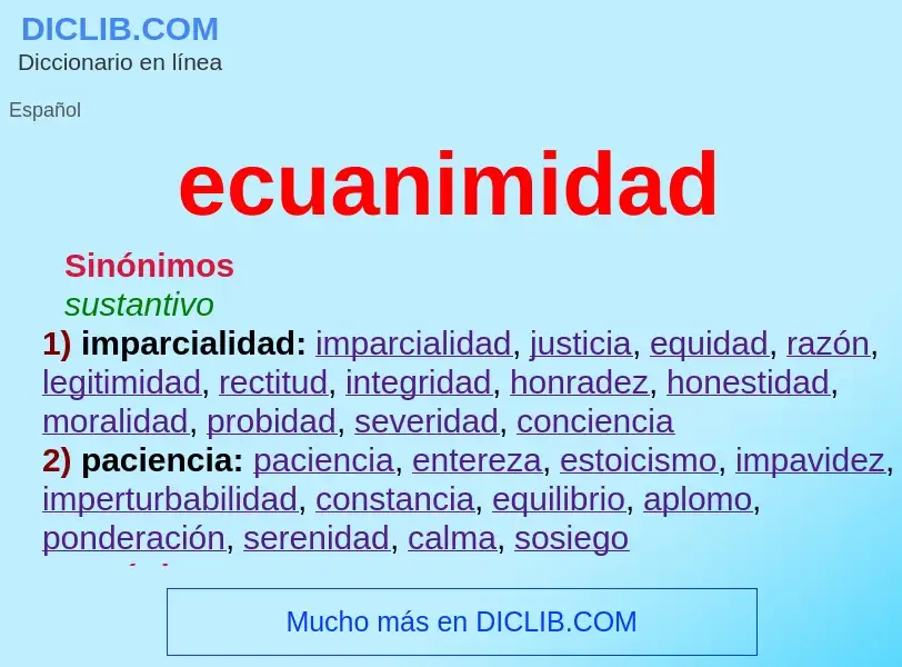 Wat is ecuanimidad - definition