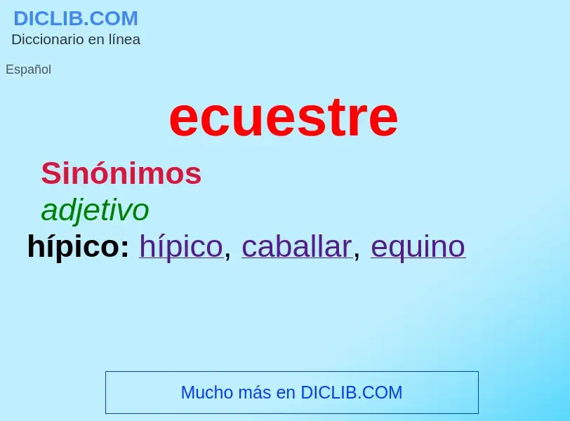 What is ecuestre - definition