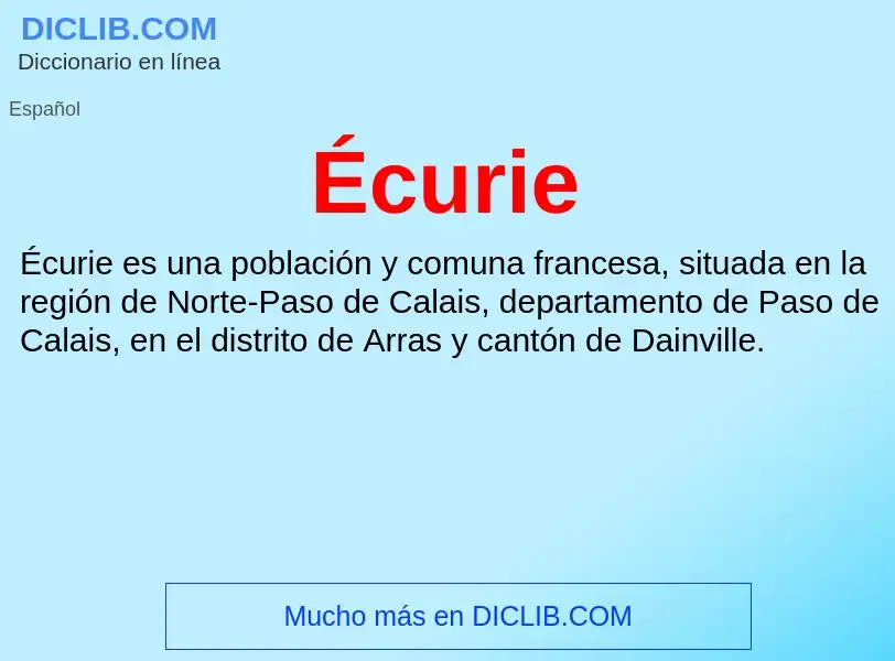 What is Écurie - meaning and definition