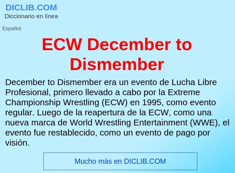 Τι είναι ECW December to Dismember - ορισμός