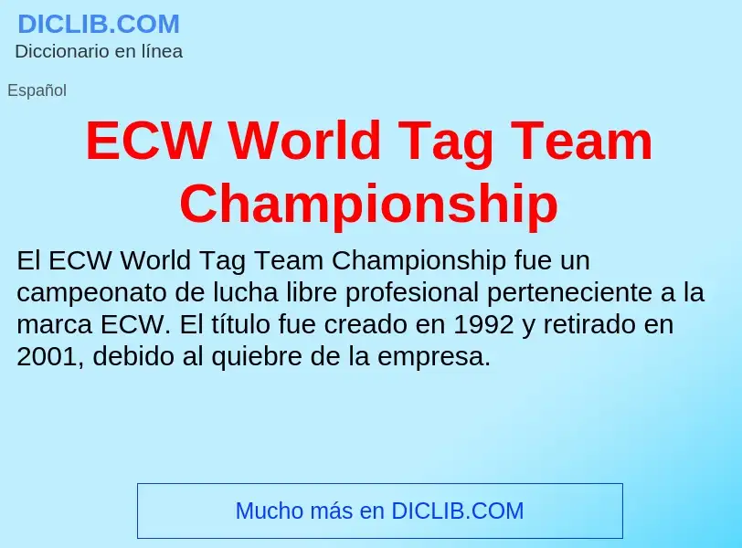 What is ECW World Tag Team Championship - definition