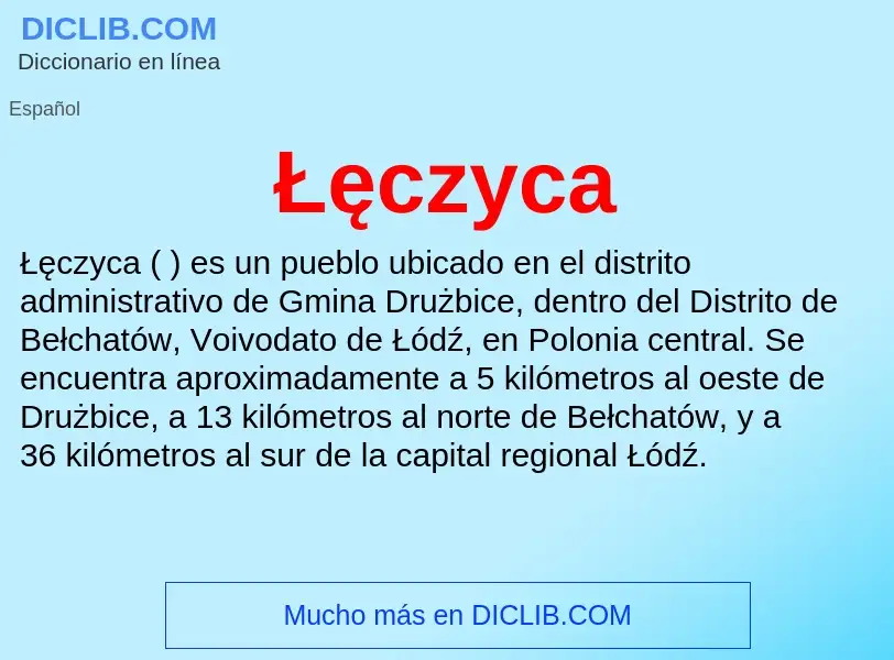 Qu'est-ce que Łęczyca - définition