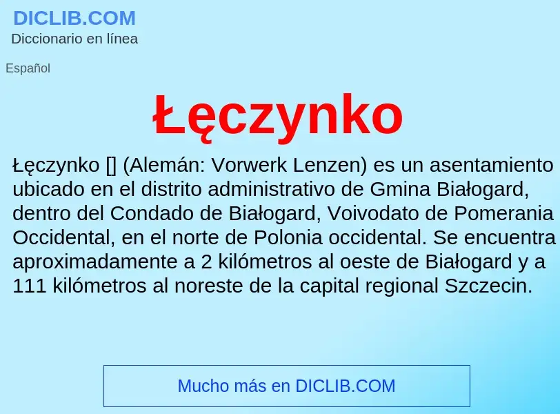 ¿Qué es Łęczynko? - significado y definición