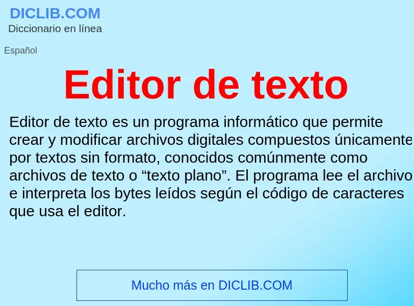 What is Editor de texto - meaning and definition