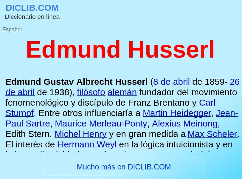 ¿Qué es Edmund Husserl ? - significado y definición