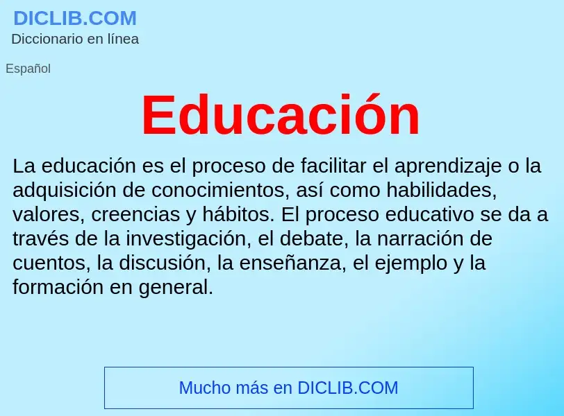 Wat is Educación - definition