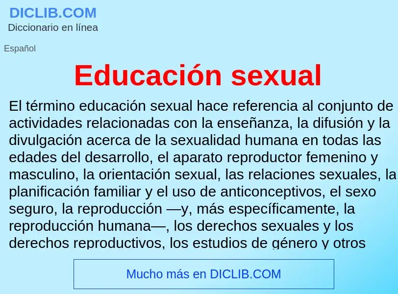 What is Educación sexual - meaning and definition