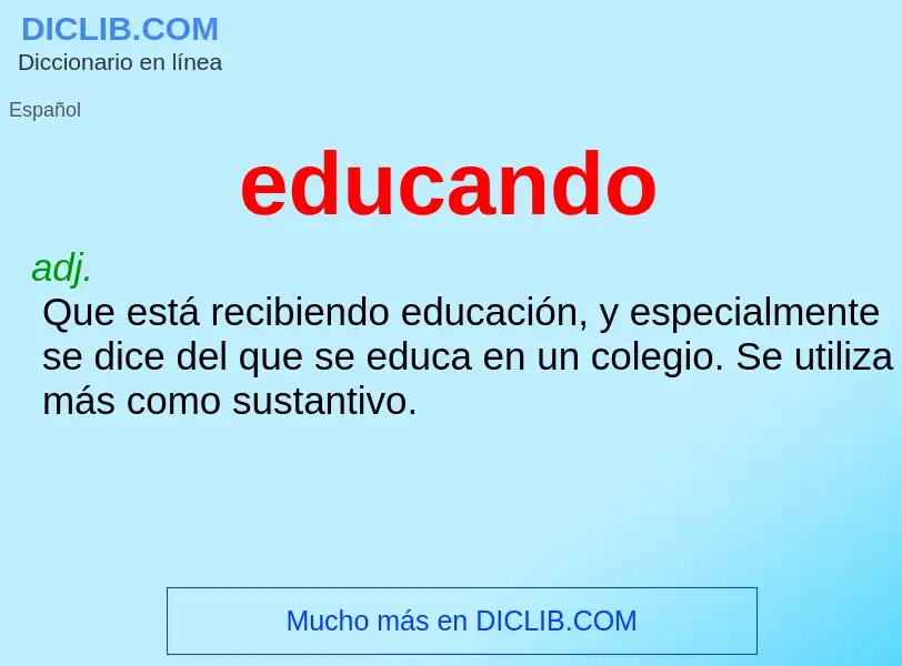 ¿Qué es educando? - significado y definición