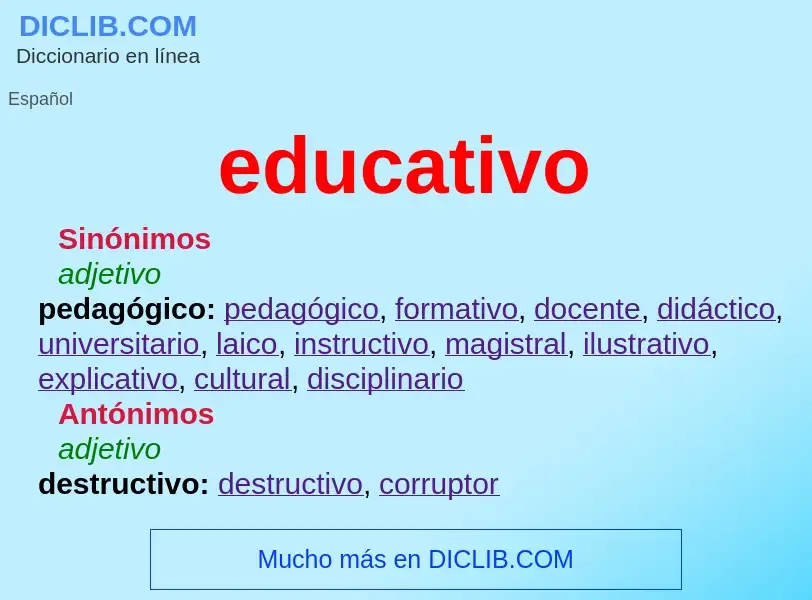 What is educativo - definition