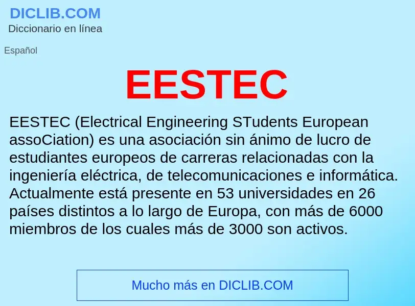 ¿Qué es EESTEC? - significado y definición