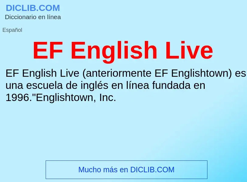 Что такое EF English Live - определение