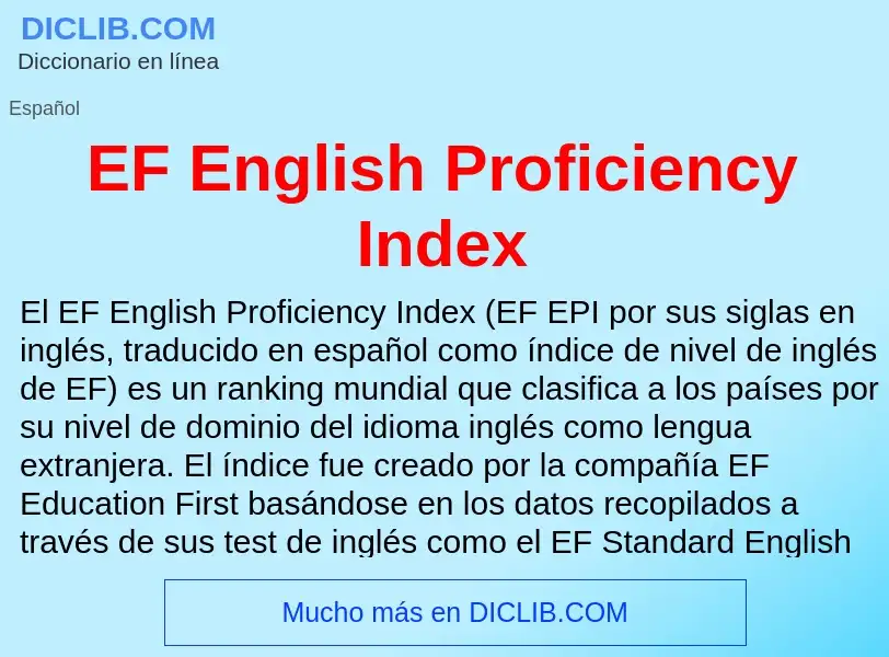 Τι είναι EF English Proficiency Index - ορισμός