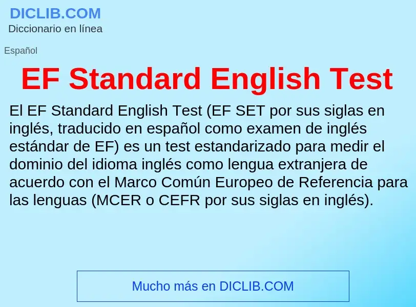 Что такое EF Standard English Test - определение