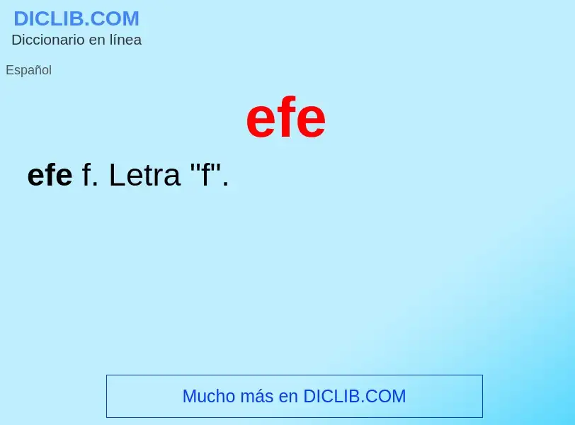 ¿Qué es efe? - significado y definición