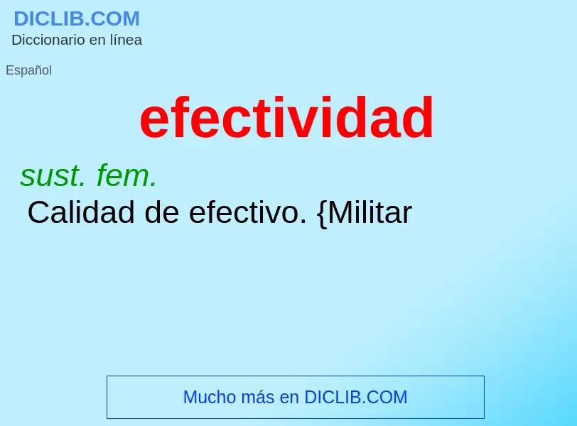 What is efectividad - meaning and definition