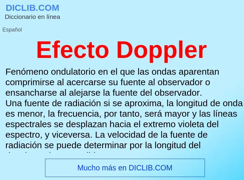 ¿Qué es Efecto Doppler? - significado y definición