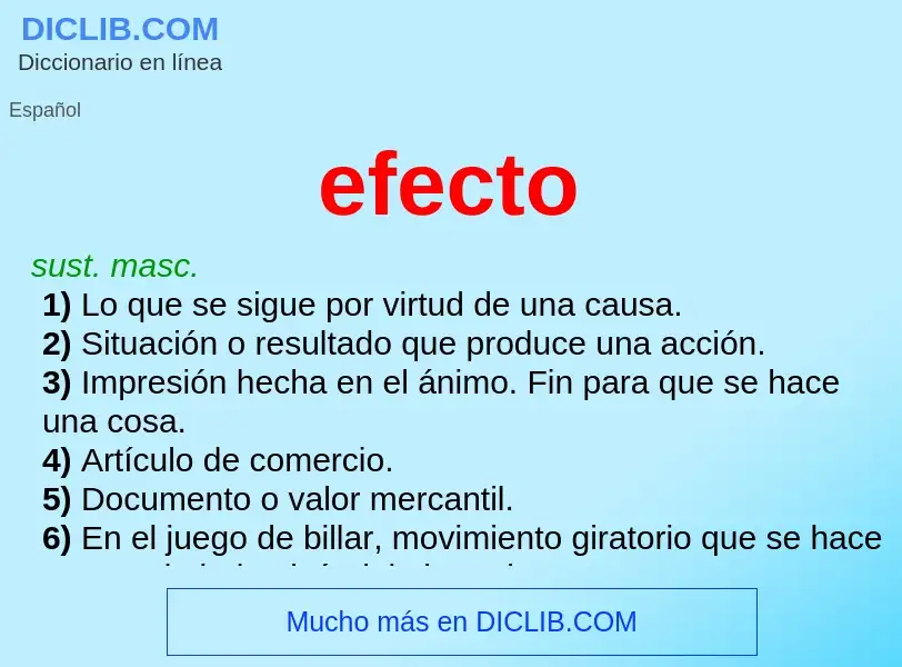 Was ist efecto - Definition