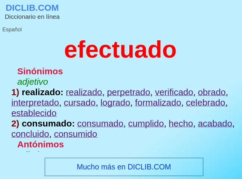 Wat is efectuado - definition