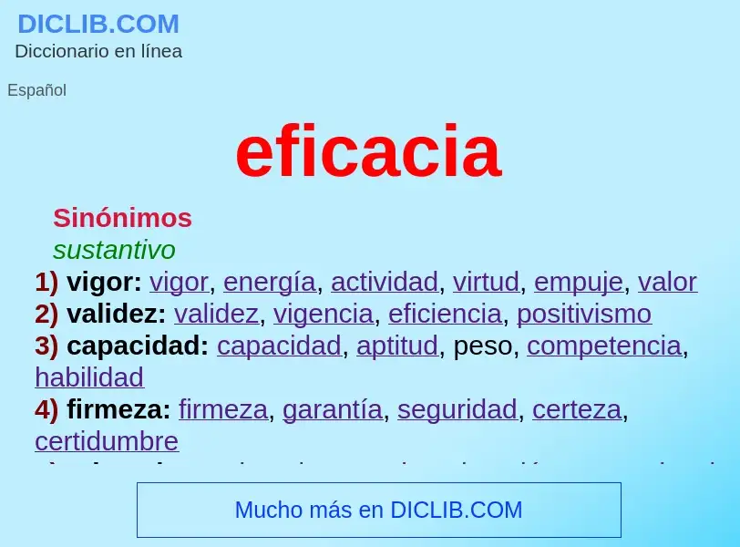 What is eficacia - meaning and definition