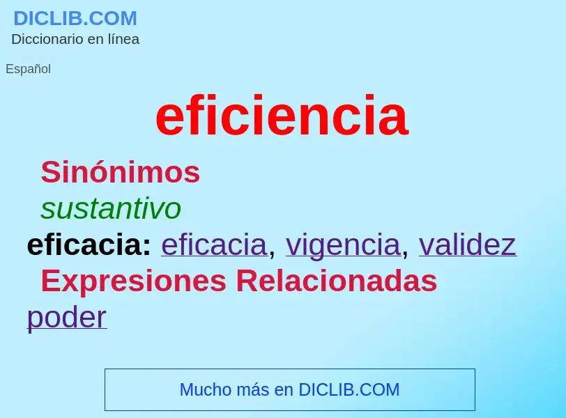 Was ist eficiencia - Definition