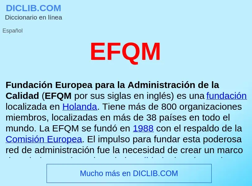 ¿Qué es EFQM ? - significado y definición