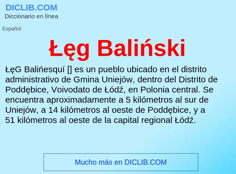 ¿Qué es Łęg Baliński? - significado y definición