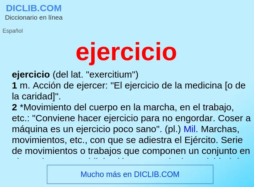 What is ejercicio - meaning and definition