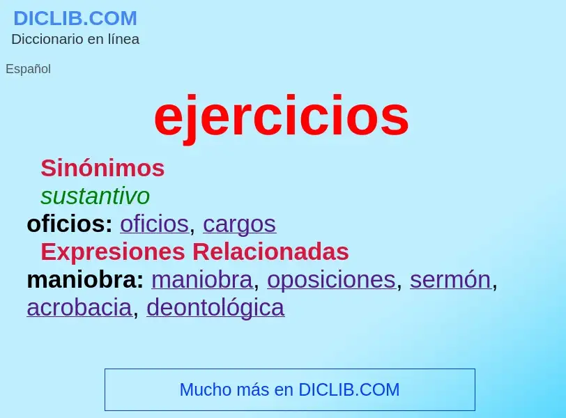 What is ejercicios - meaning and definition