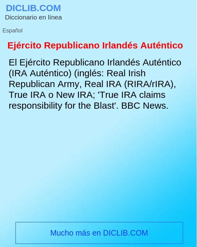 What is Ejército Republicano Irlandés Auténtico - definition