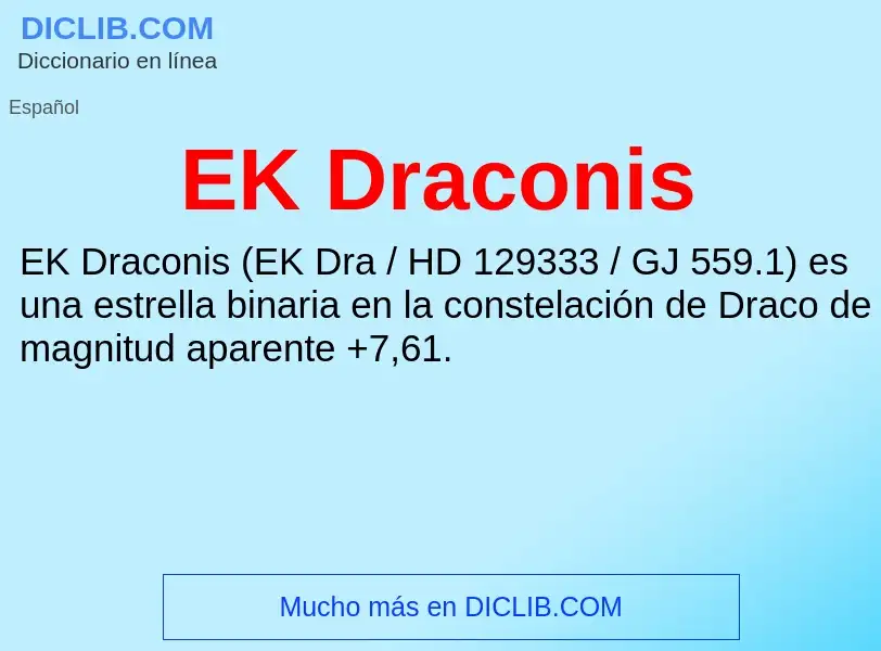 Τι είναι EK Draconis - ορισμός