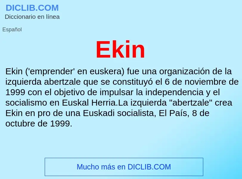 What is Ekin - definition