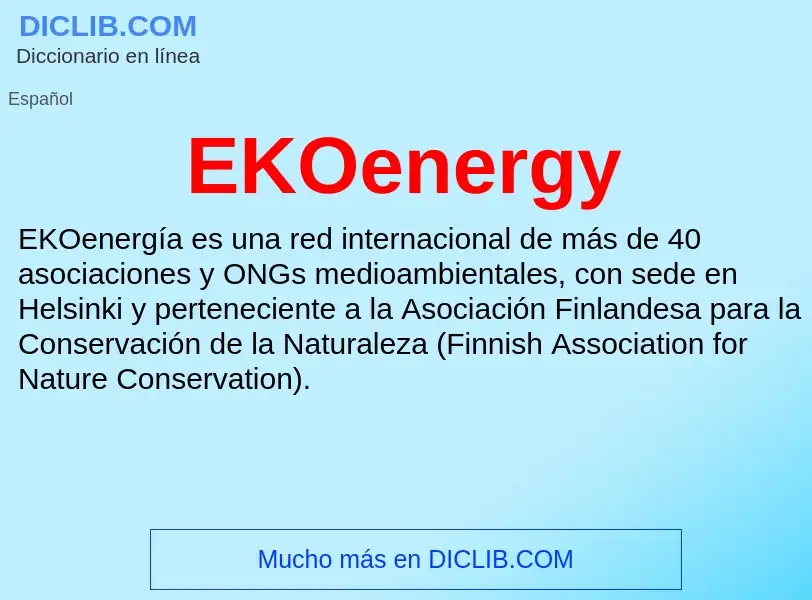 What is EKOenergy - meaning and definition