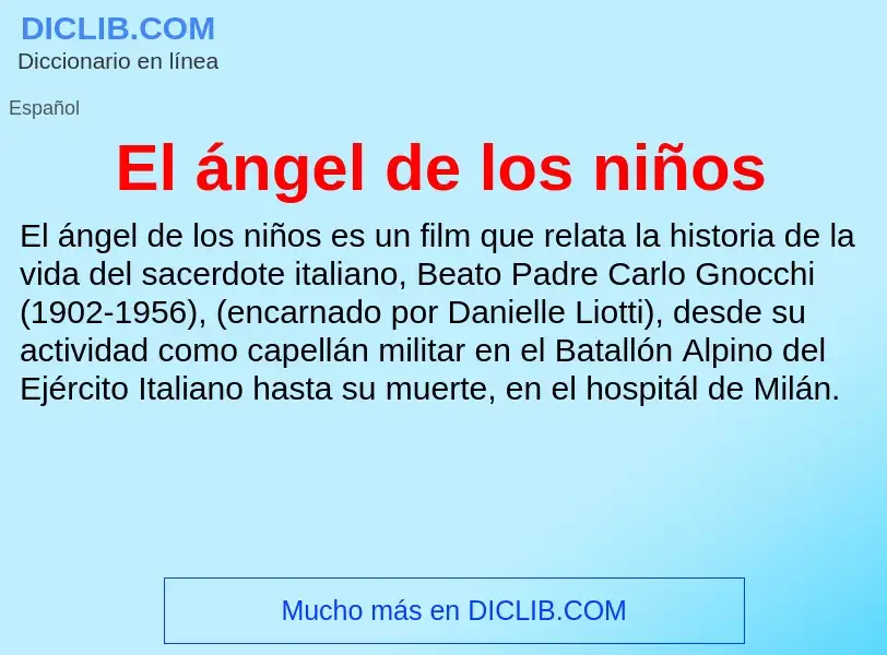 What is El ángel de los niños - definition