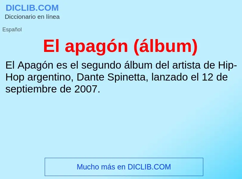 What is El apagón (álbum) - definition