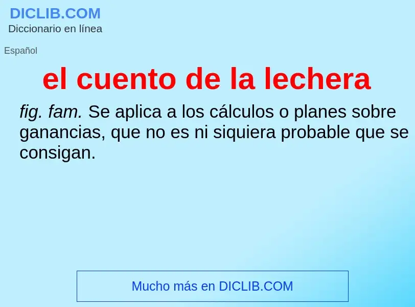 ¿Qué es el cuento de la lechera? - significado y definición