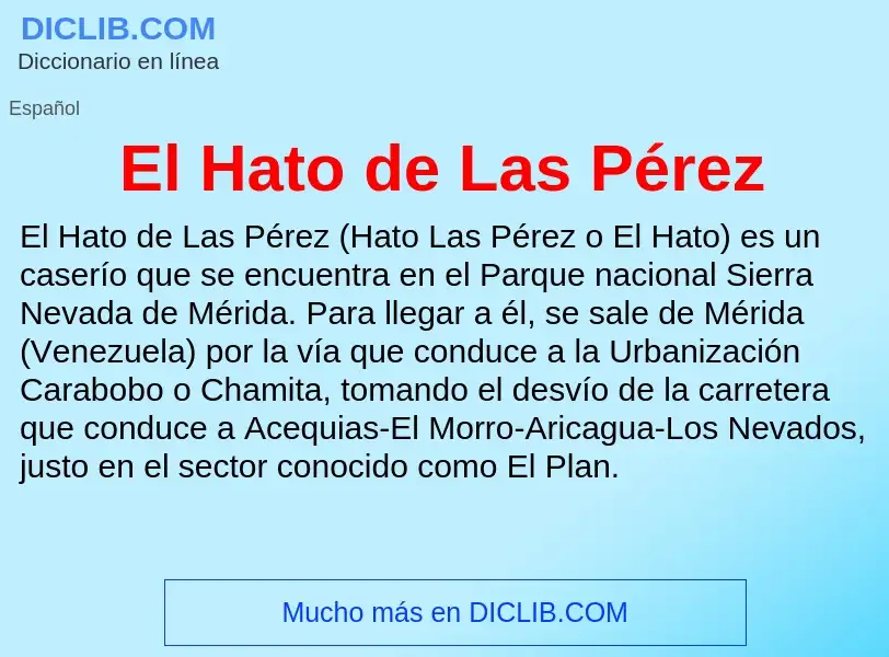 Wat is El Hato de Las Pérez - definition