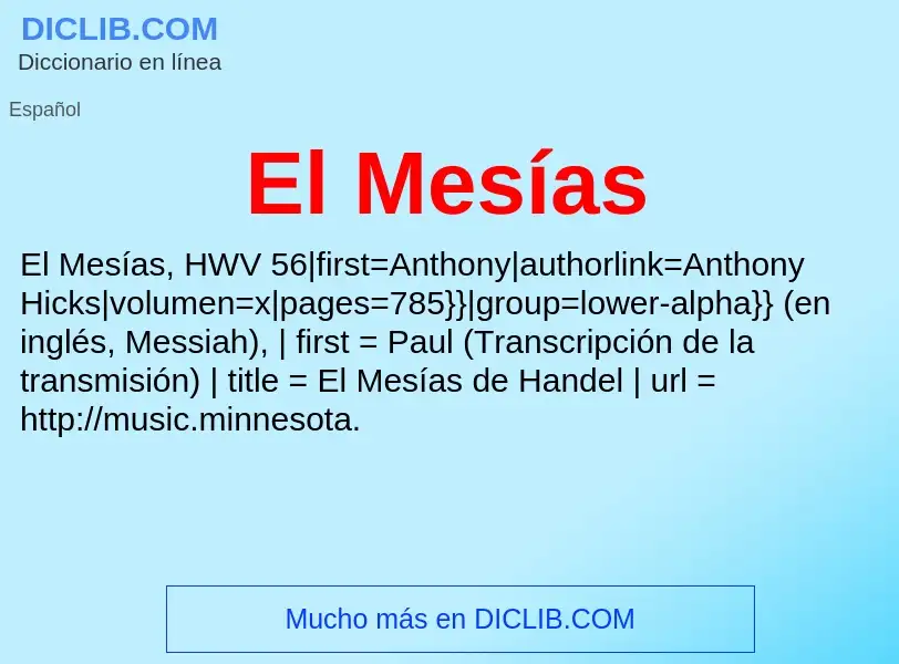 What is El Mesías - meaning and definition