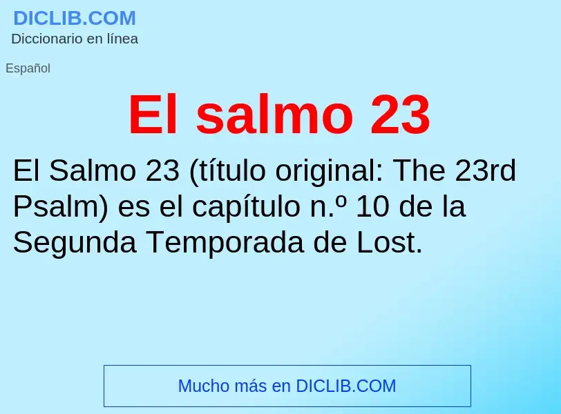 What is El salmo 23 - definition