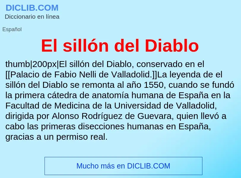 What is El sillón del Diablo - meaning and definition