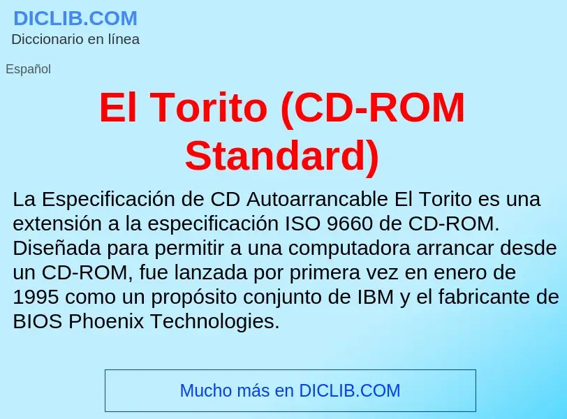 Che cos'è El Torito (CD-ROM Standard) - definizione