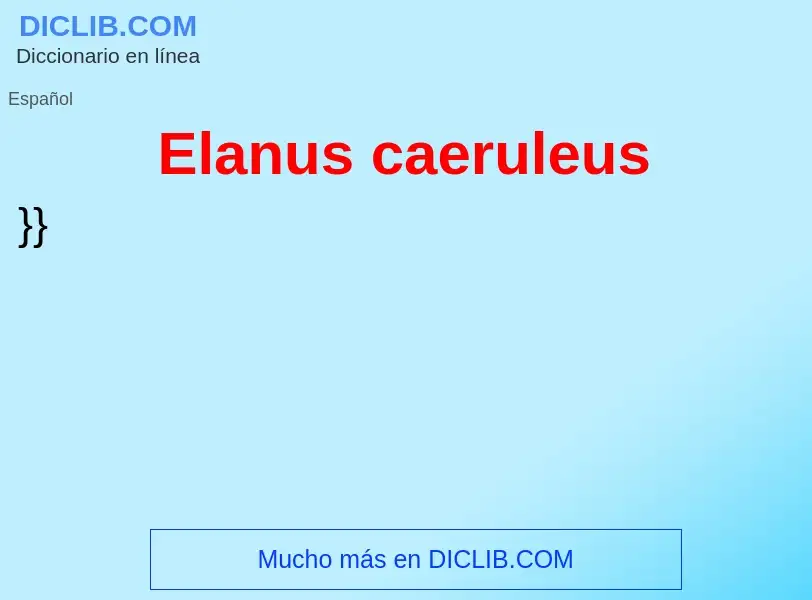 Τι είναι Elanus caeruleus - ορισμός