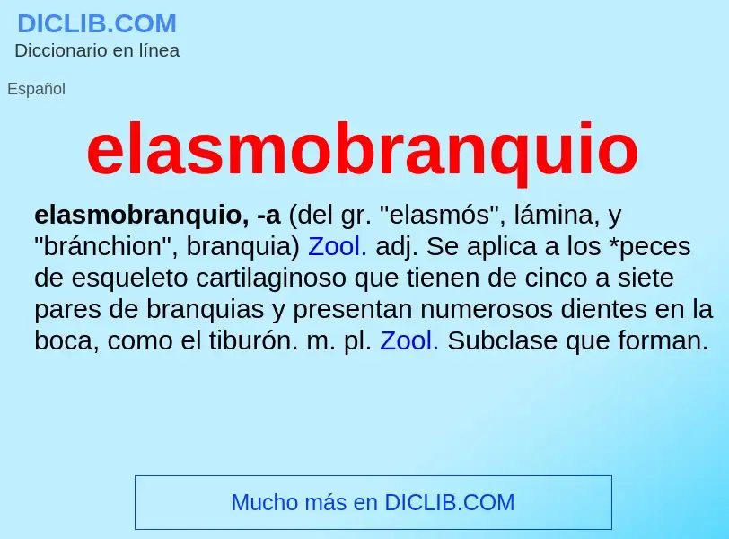 ¿Qué es elasmobranquio? - significado y definición